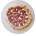 Pizza de ceba amb bacó