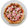 Pizza de pernil cuit i xampinyons
